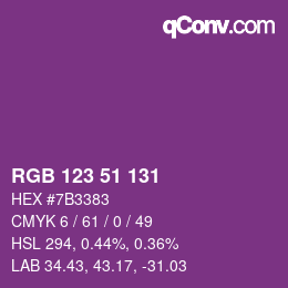 カラーコード: RGB 123 51 131 | qconv.com