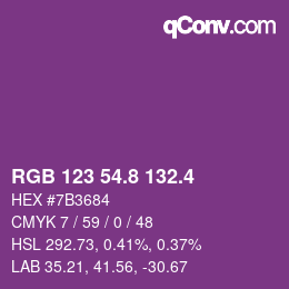 カラーコード: RGB 123 54.8 132.4 | qconv.com