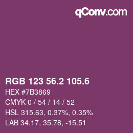 カラーコード: RGB 123 56.2 105.6 | qconv.com