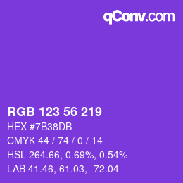 Color code: RGB 123 56 219 | qconv.com