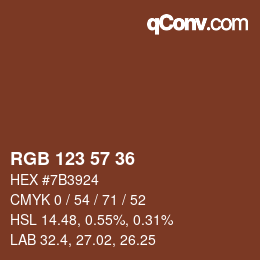 Farbcode: RGB 123 57 36 | qconv.com