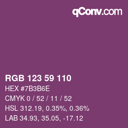 Farbcode: RGB 123 59 110 | qconv.com