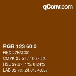 カラーコード: RGB 123 60 0 | qconv.com