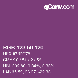 カラーコード: RGB 123 60 120 | qconv.com