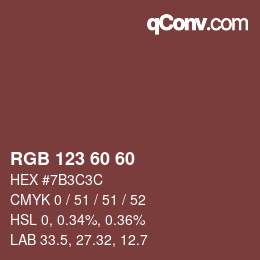 カラーコード: RGB 123 60 60 | qconv.com