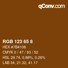 Color code: RGB 123 65 8 | qconv.com