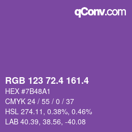 カラーコード: RGB 123 72.4 161.4 | qconv.com