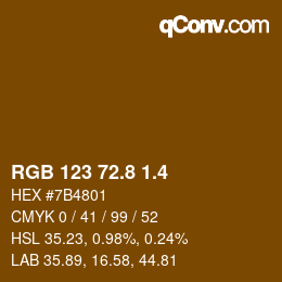 カラーコード: RGB 123 72.8 1.4 | qconv.com
