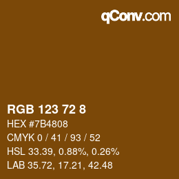 Color code: RGB 123 72 8 | qconv.com