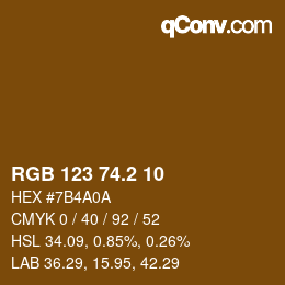 カラーコード: RGB 123 74.2 10 | qconv.com