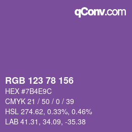 Código de color: RGB 123 78 156 | qconv.com