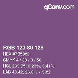 Farbcode: RGB 123 80 128 | qconv.com