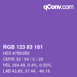 Farbcode: RGB 123 83 181 | qconv.com