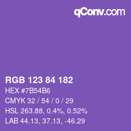 Farbcode: RGB 123 84 182 | qconv.com
