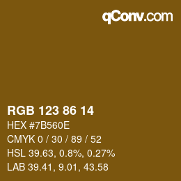 Color code: RGB 123 86 14 | qconv.com