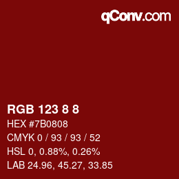 Color code: RGB 123 8 8 | qconv.com