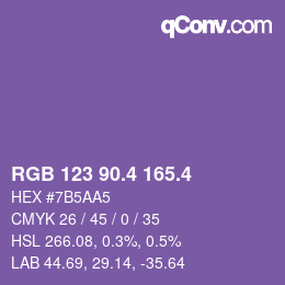 カラーコード: RGB 123 90.4 165.4 | qconv.com