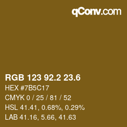 カラーコード: RGB 123 92.2 23.6 | qconv.com