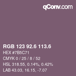 カラーコード: RGB 123 92.6 113.6 | qconv.com