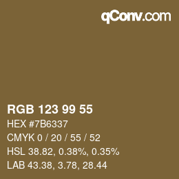 Farbcode: RGB 123 99 55 | qconv.com