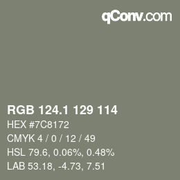 Color code: RGB 124.1 129 114 | qconv.com