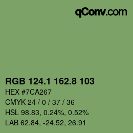 カラーコード: RGB 124.1 162.8 103 | qconv.com