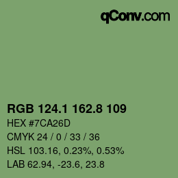 Color code: RGB 124.1 162.8 109 | qconv.com