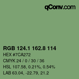 Color code: RGB 124.1 162.8 114 | qconv.com