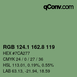 Color code: RGB 124.1 162.8 119 | qconv.com