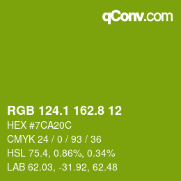 カラーコード: RGB 124.1 162.8 12 | qconv.com