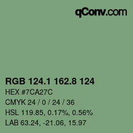 Color code: RGB 124.1 162.8 124 | qconv.com