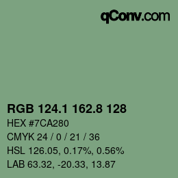 Color code: RGB 124.1 162.8 128 | qconv.com