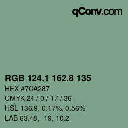 Color code: RGB 124.1 162.8 135 | qconv.com
