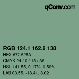 Color code: RGB 124.1 162.8 138 | qconv.com