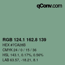 Color code: RGB 124.1 162.8 139 | qconv.com