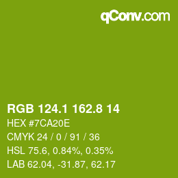 カラーコード: RGB 124.1 162.8 14 | qconv.com