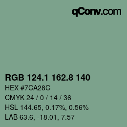 Color code: RGB 124.1 162.8 140 | qconv.com