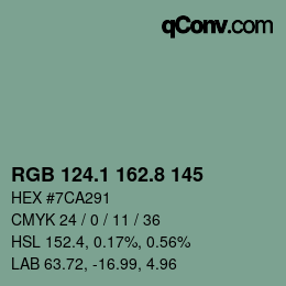 Color code: RGB 124.1 162.8 145 | qconv.com