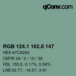 Farbcode: RGB 124.1 162.8 147 | qconv.com