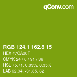 カラーコード: RGB 124.1 162.8 15 | qconv.com