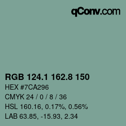 Color code: RGB 124.1 162.8 150 | qconv.com