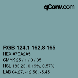 Farbcode: RGB 124.1 162.8 165 | qconv.com