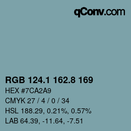 Farbcode: RGB 124.1 162.8 169 | qconv.com