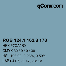 Color code: RGB 124.1 162.8 178 | qconv.com