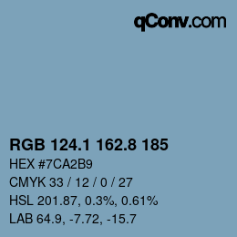 Farbcode: RGB 124.1 162.8 185 | qconv.com