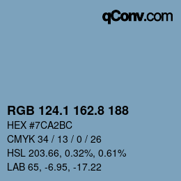Color code: RGB 124.1 162.8 188 | qconv.com