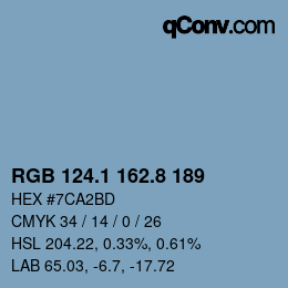 Color code: RGB 124.1 162.8 189 | qconv.com
