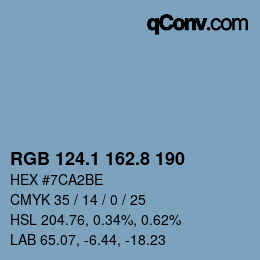 Color code: RGB 124.1 162.8 190 | qconv.com