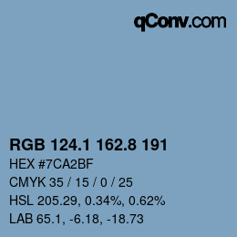 カラーコード: RGB 124.1 162.8 191 | qconv.com
