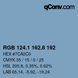 Color code: RGB 124.1 162.8 192 | qconv.com